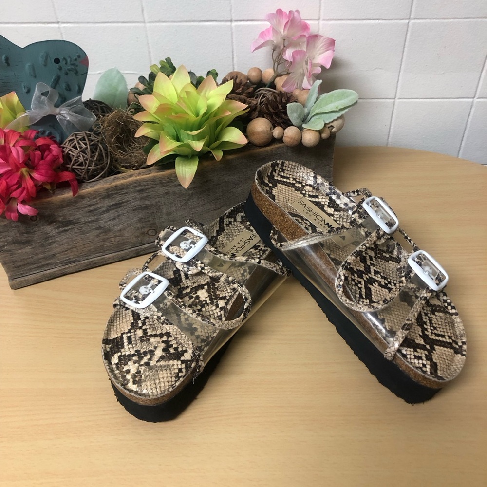 FASHION NOVA SANDALS-Snakeskin
